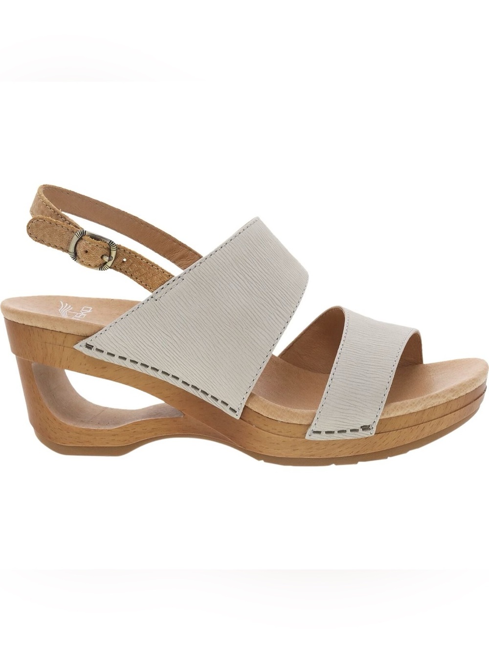 Dansko Women’s Cream Leather Tamia Open Toe Wedge Sandals Size 6.5-7/37